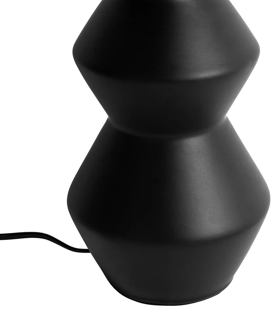 Lampada da tavolo di design con paralume in velluto nero nero con oro 35 cm - Alisia