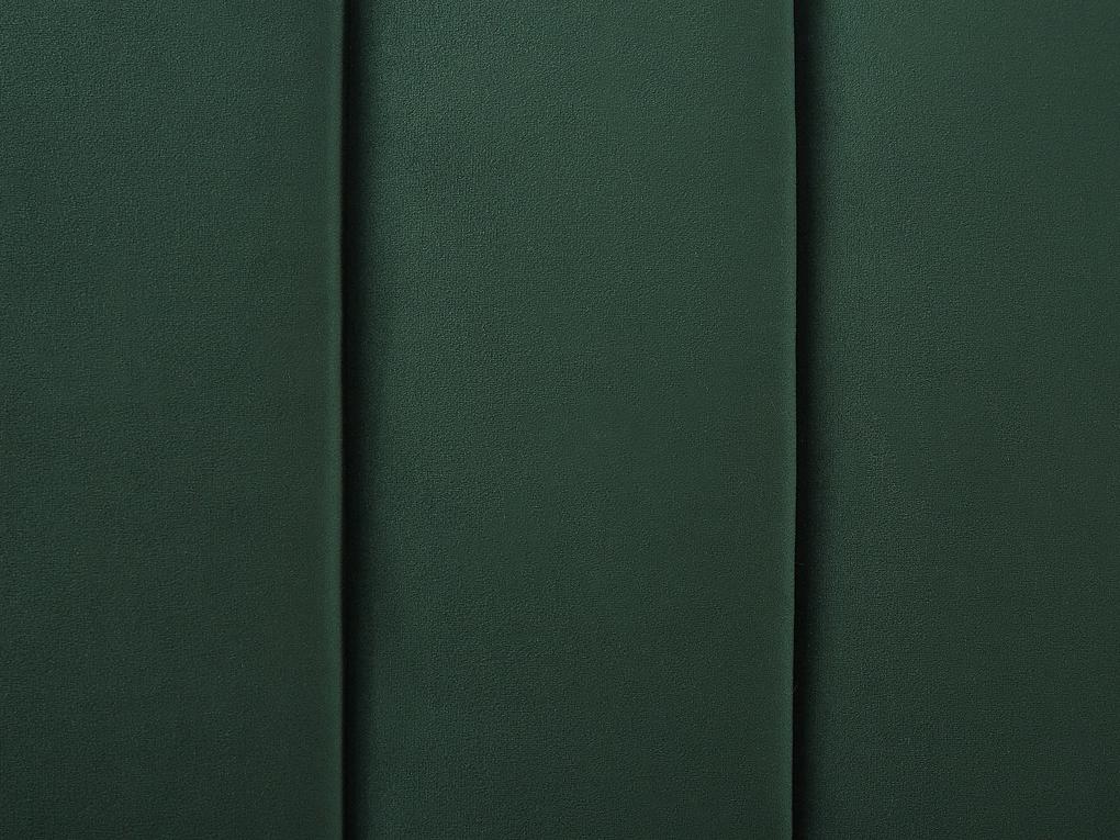 Letto con rete a doghe velluto verde smeraldo e oro 180 x 200 cm MARVILLE Beliani
