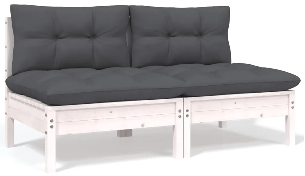Set divani da giardino 13 pz e cuscini antracite legno di pino