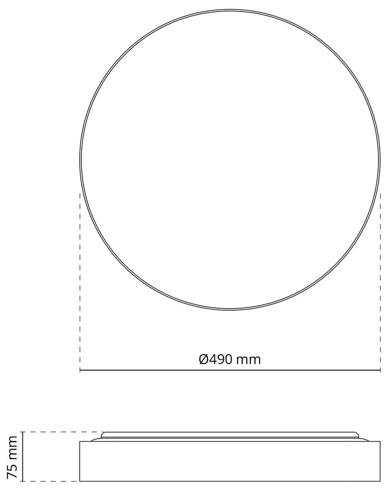 Plafoniera LED Rotonda 72W Ø490mm CCT Dimmerabile + Telecomando Bianca