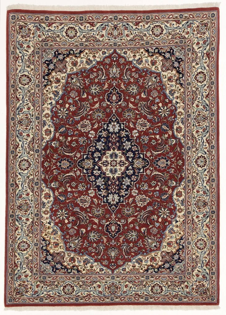 Isfahan Tappeto 110 x 150 (Iran) Annodato A Mano