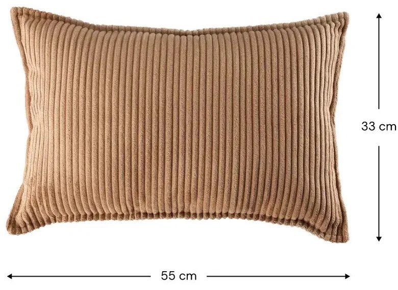 Cuscino per divano da bambini marrone con rivestimento in velluto a coste Bolster – Wigiwama