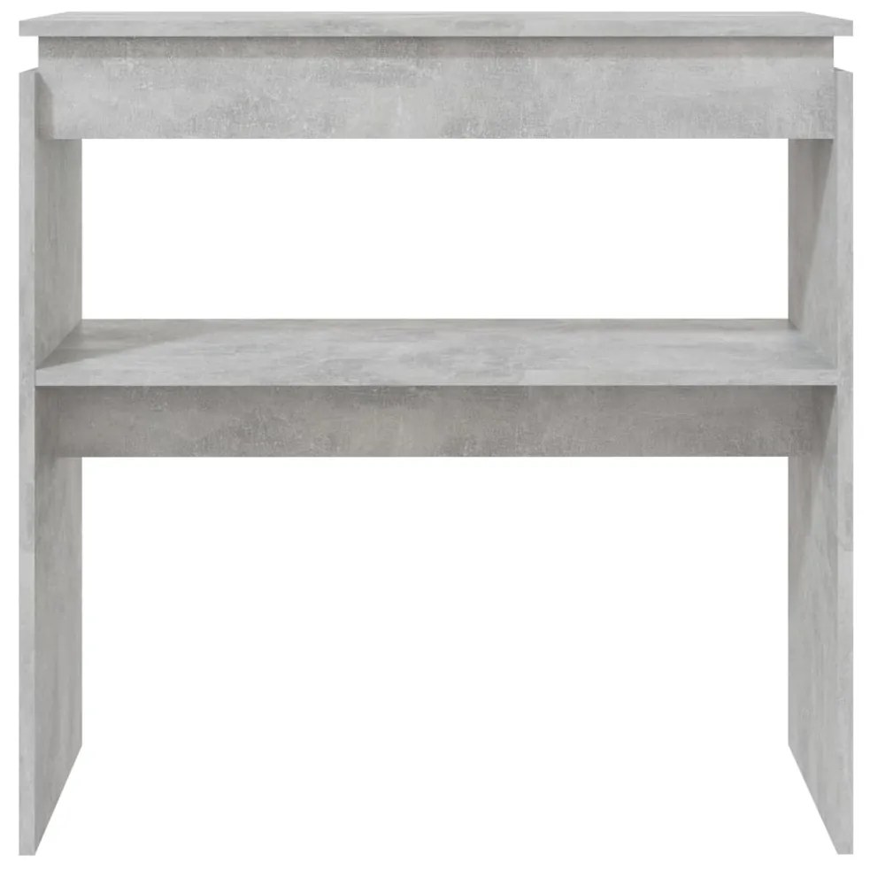 Tavolino consolle grigio cemento 80x30x80cm legno multistrato