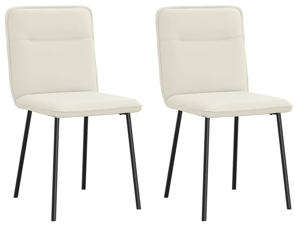 Sedie Da Pranzo 2 Pz Crema İn Velluto /
