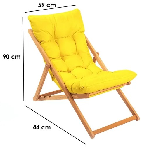 Lettino da giardino giallo/faggio