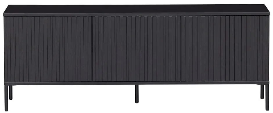 Mobile TV nero in pino massiccio 150x56x44 cm Gravure – WOOOD