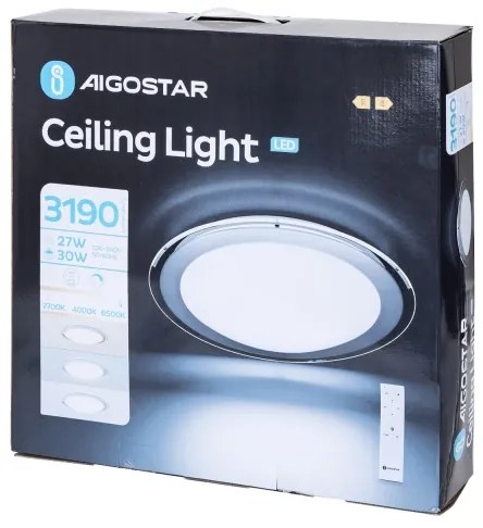 Aigostar - Plafoniera LED dimmerabile 30W/230V 2700–6500K Ø 42,9 cm cromo + telecomando