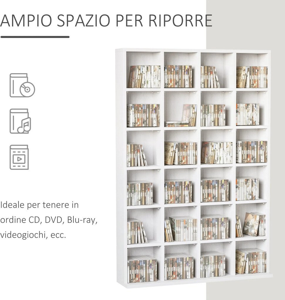 Libreria in Legno 24 Scomparti Bianco 130.5x89x20 cm...