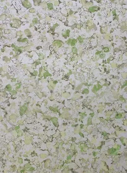 Osborne & Little Carta da parati Ebru - Metallic Silver/ Chartreuse