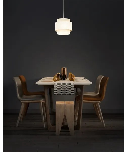 Lampada a sospensione a cavo BOHO 1xE27/60W/230V Ø 20 cm crema/iuta