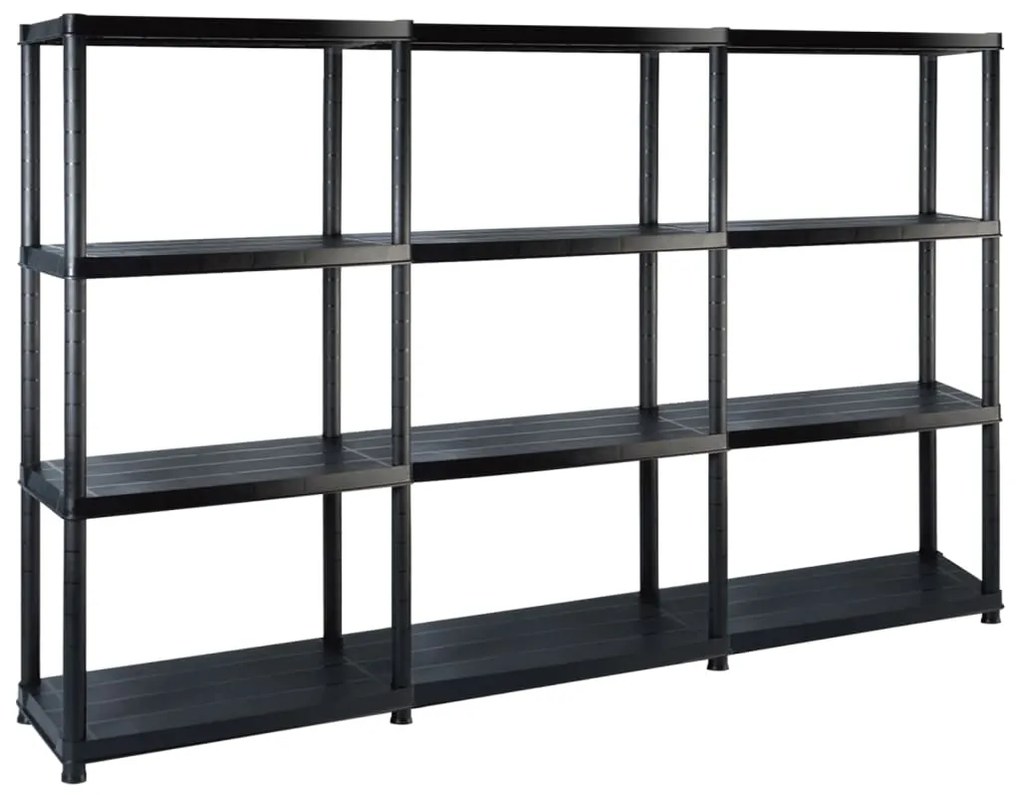 Scaffale A 4 Ripiani Nero 183x30,5x130 Cm İn Plastica /