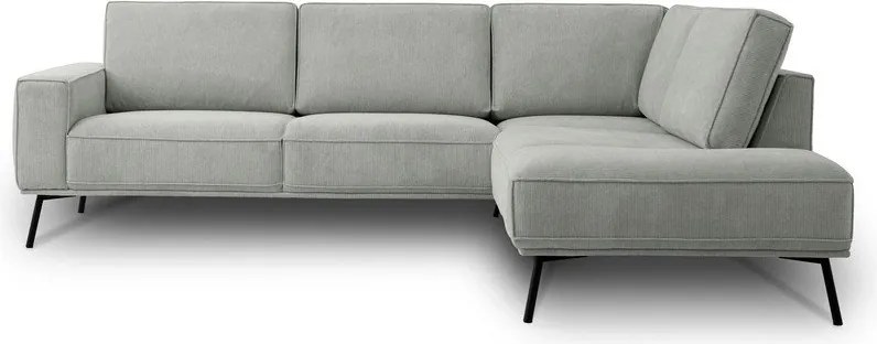 Divano angolare grigio chiaro (con penisola a destra/a L) con rivestimento in ciniglia Amsterdam – Scandic