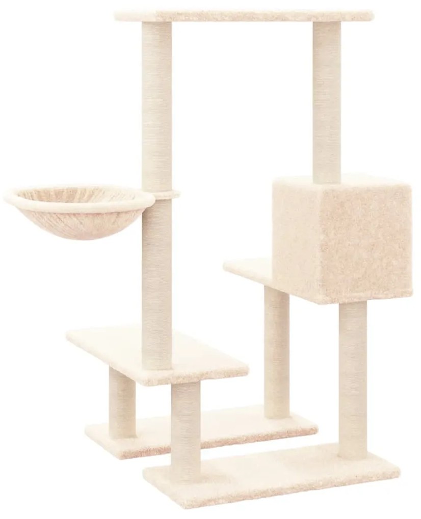Albero per gatti con tiragraffi in sisal crema 94,5 cm