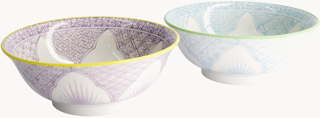 Set di 2 ciotole in porcellana Ramen Lily Flower