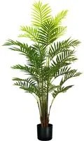 Pianta Artificiale Palma Areca H160 cm con Vaso Verde