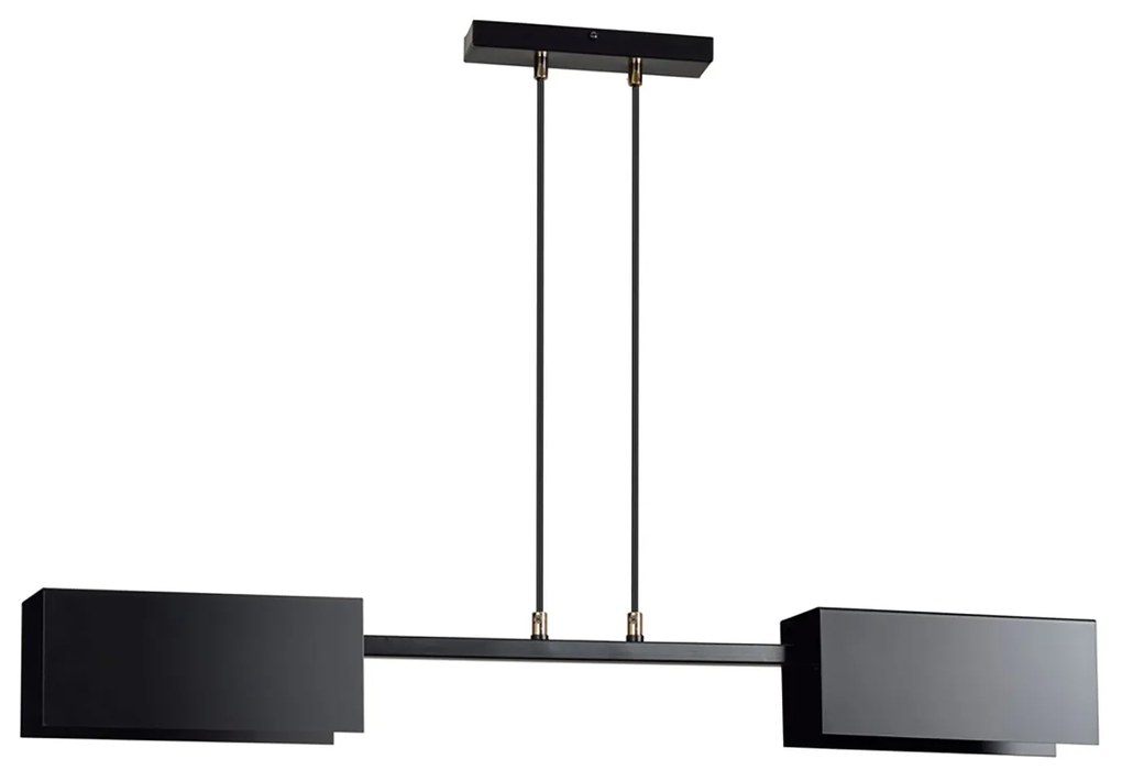 Lampadario Minimal Yuhuang Acciaio Nero 2 Luci E27 Ip20