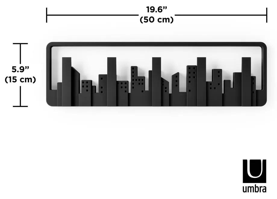 Appendiabiti da parete in plastica nera Skyline - Umbra