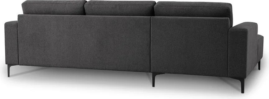 Divano angolare color antracite (con penisola a sinistra/con chaise lounge) con rivestimento in ciniglia Fabian – Scandic