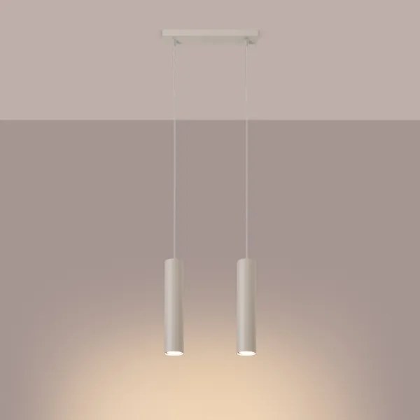 Sollux SL.1480 - Lampadario a sospensione con filo LAGOS 2xGU10/10W/230V color crema