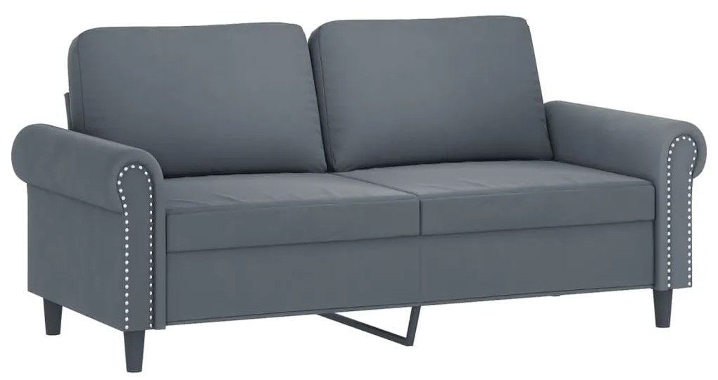 Set di divani 2 pz con cuscini grigio scuro in velluto