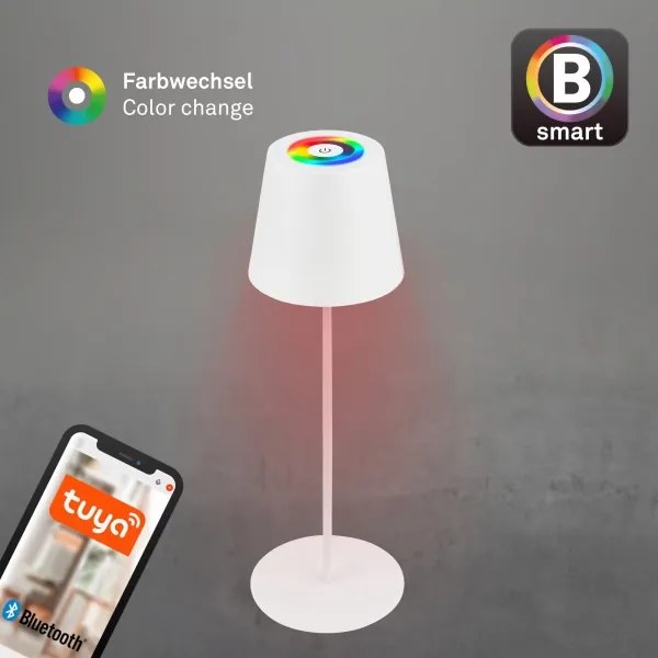 Briloner 7559016 - Lampada da tavolo LED RGB COLORIS 3,5W/5V IP44 2000mAh Wi-Fi Tuya