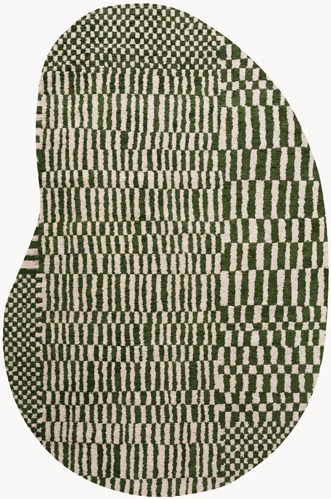 Tappeto jacquard lavabile da interno-esterno dalla forma organica Berber