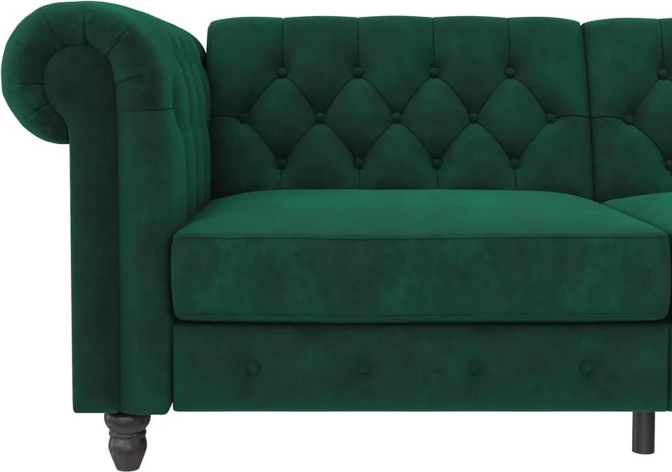 Divano in velluto verde scuro 236 cm Felix - Støraa