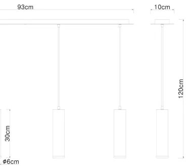 Globo 15499-4H - Lampadario a sospensione con filo MARION 4xE27/60W/230V legno nero