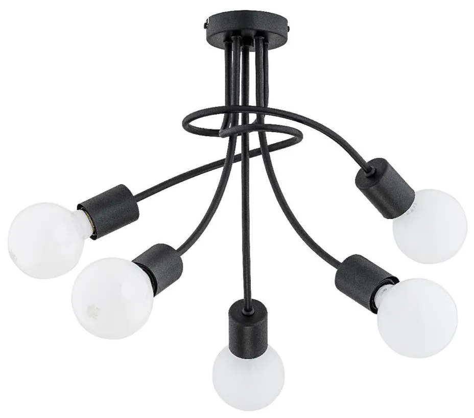 Lampadario a soffitto PLENA 5xE27/15W/230V nero