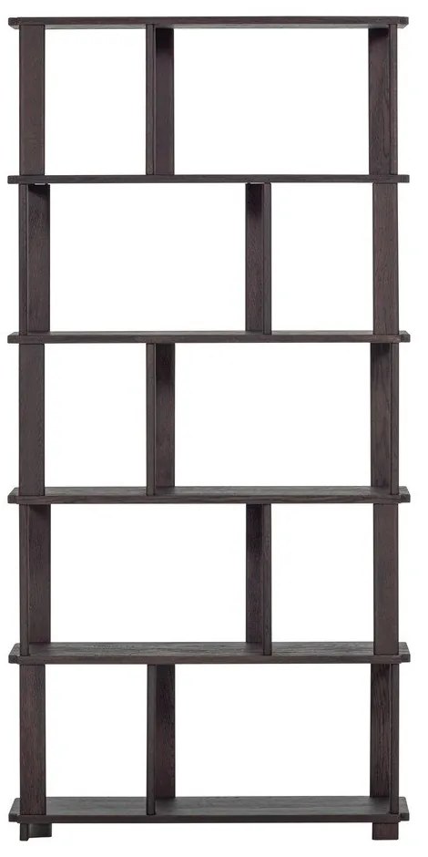 Libreria marrone scuro in rovere massiccio 90x186x30 cm Riss – WOOOD
