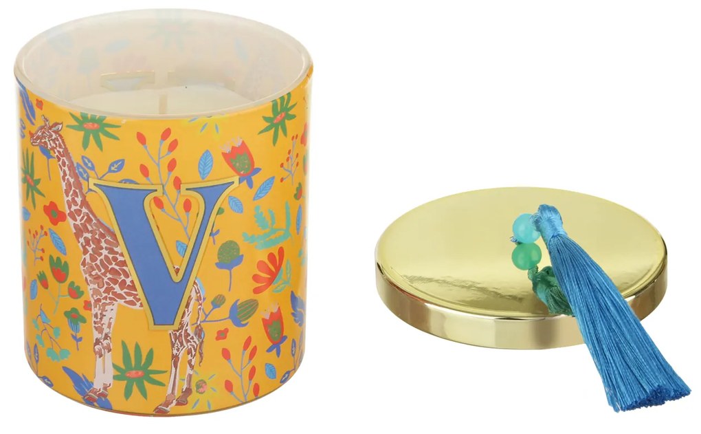 Candela profumata lettera V Royal Garden