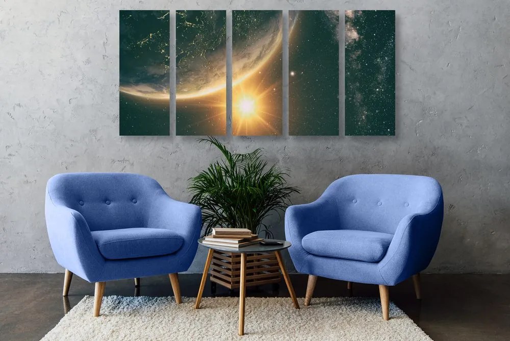 Quadri 5 pezzi – Vista dallo spazio