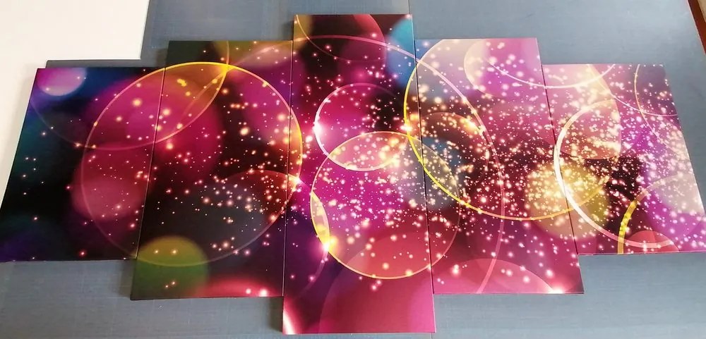 Quadri 5 pezzi – Astrazione scintillante