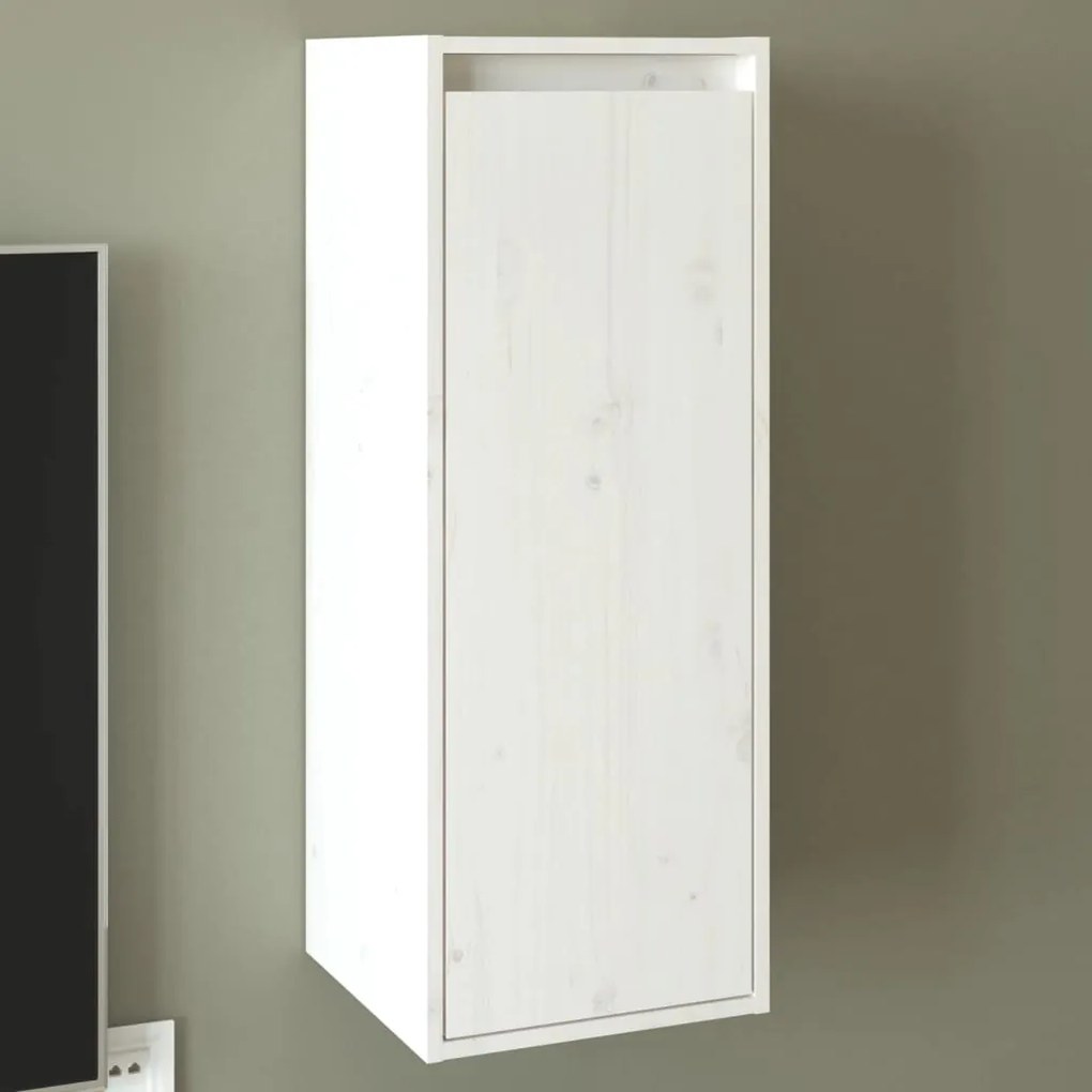 Pensile Bianco 30x30x80 Cm İn Legno Massello Di Pino /