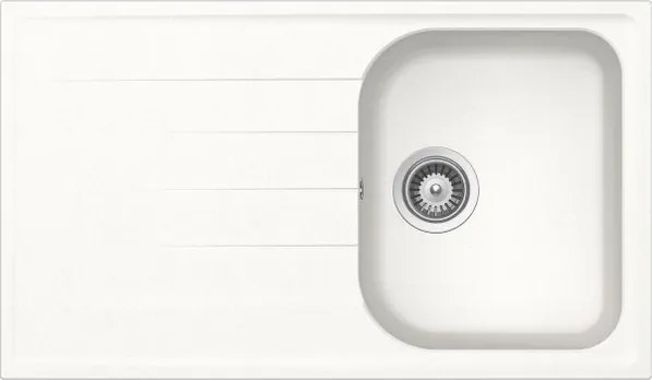 Lavello sopratop 1 vasca in quarzo bianco SCHOCK LITD100A01N L 86 x L 50 cm, reversibile