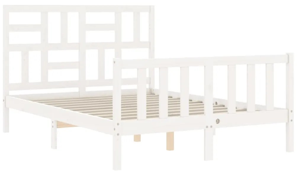 Giroletto con testiera bianco 4ft small double legno massello