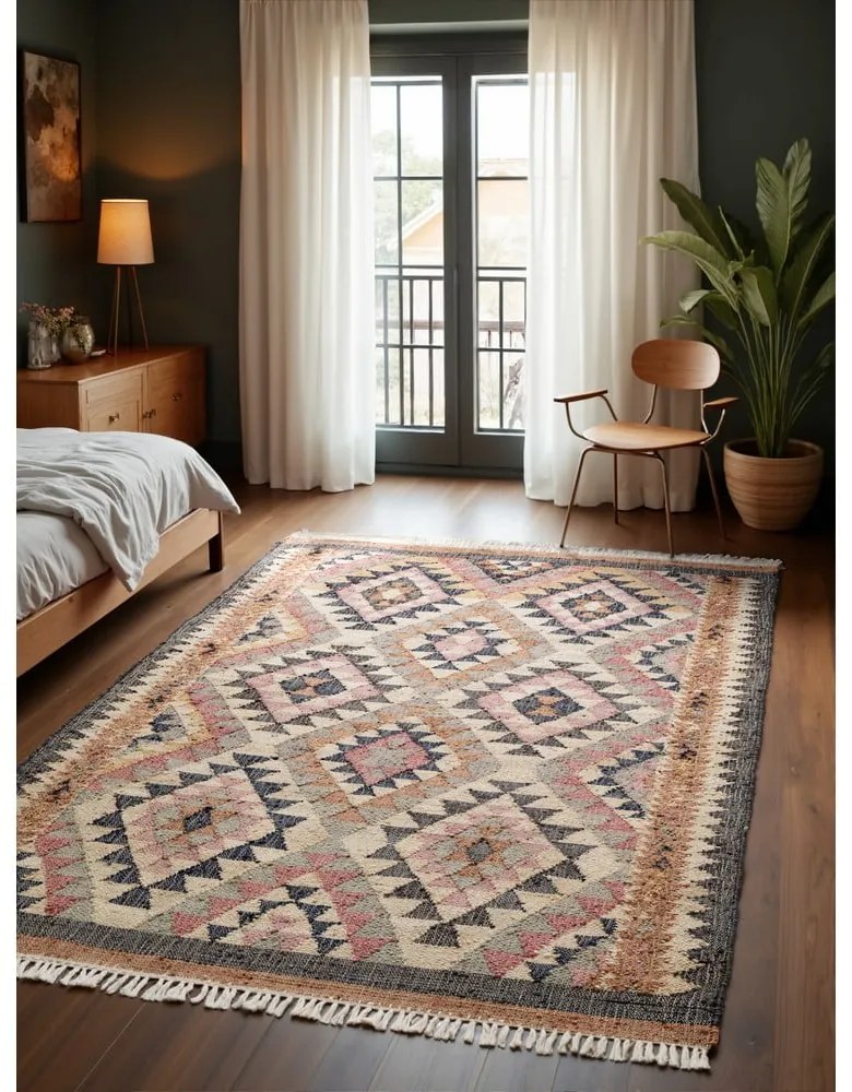 Tappeto grigio in iuta tessuto a mano 80x150 cm Roya Parsa – Elle Decoration