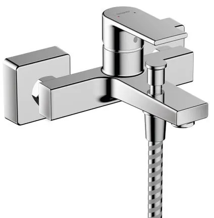 Rubinetto per vasca getto laminare cristallino Vernis Shape per muro cromo HANSGROHE