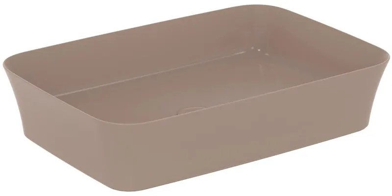 Lavabo da appoggio rettangolare in ceramica L 55 x P 38 x H 12.5 cm caffè