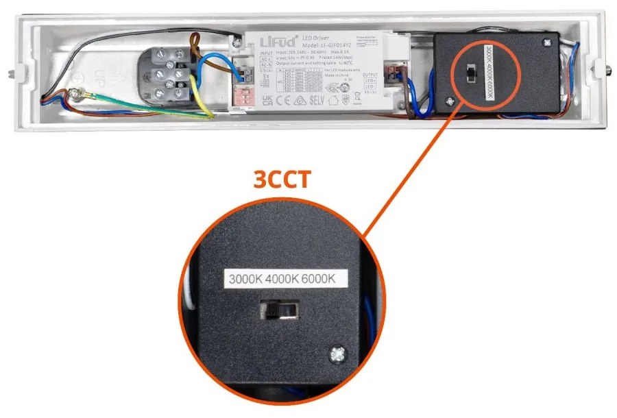 Applique Bidirezionale Bianca 12W CCT, IP65 da esterno - Serie FILO Colore Bianco Variabile CCT