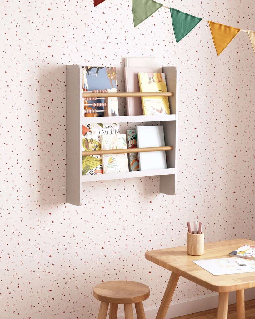 Kave Home - Libreria Gopi in legno massello di pino e finitura naturale bianca 50x60 cm