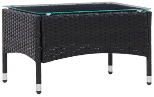 Set Divani da Giardino 4 pz con Cuscini in Polyrattan Nero