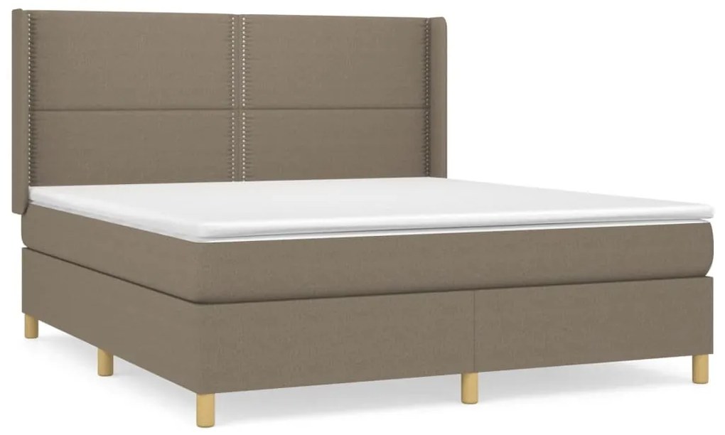 Giroletto a molle con materasso tortora 160x200 cm in tessuto