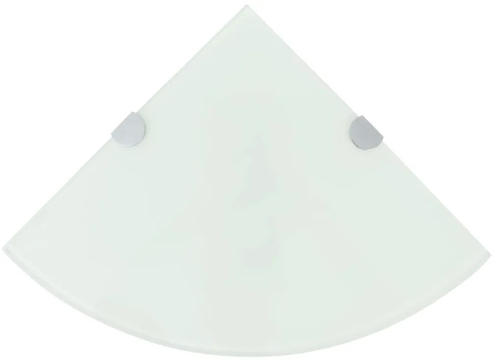 Scaffale Angolare Con Supporto İn Cristallo Vetro Chiaro 25x25 Cm /