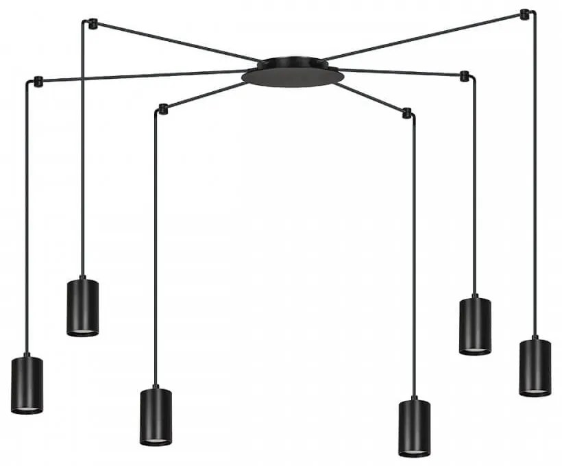 Lampadario a Sospensione in Acciaio TRAKER 6 BLACK e WHITE Colore del corpo Nero