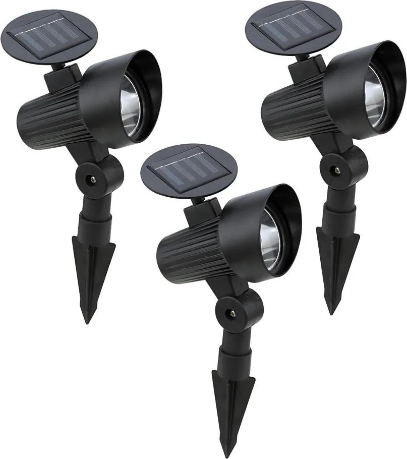 Eglo 48504 - set da 3 lampade solari a LED GIONATA LED/200 mAh IP44 nero