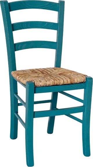 Sedie in legno faggio Petrolio seduta paglia - VENEZIA SET DA 2