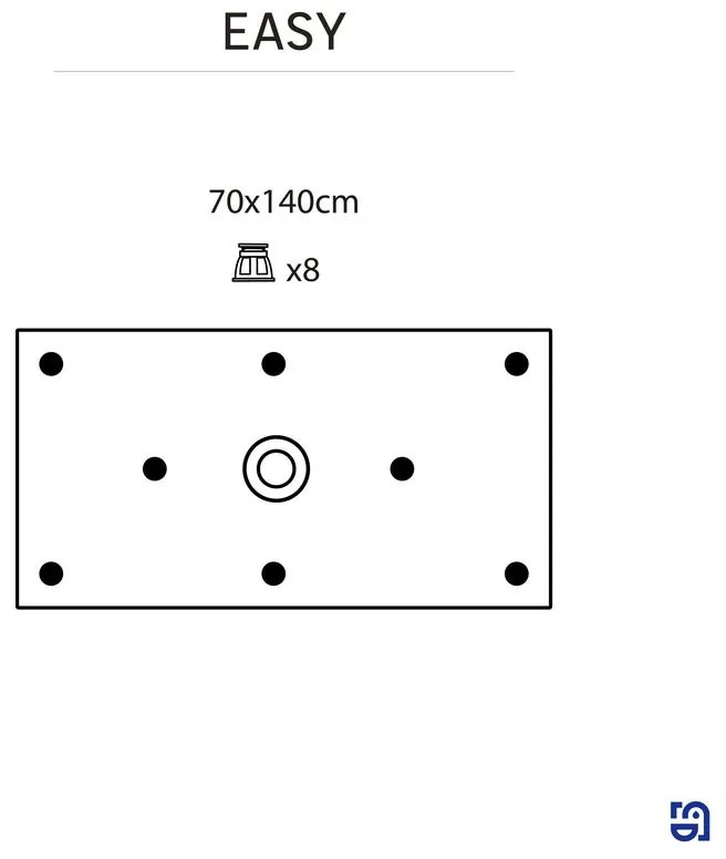 Piatto doccia SENSEA in resina EASY bianco L 70 x L 140 x H 3.2 cm lucido