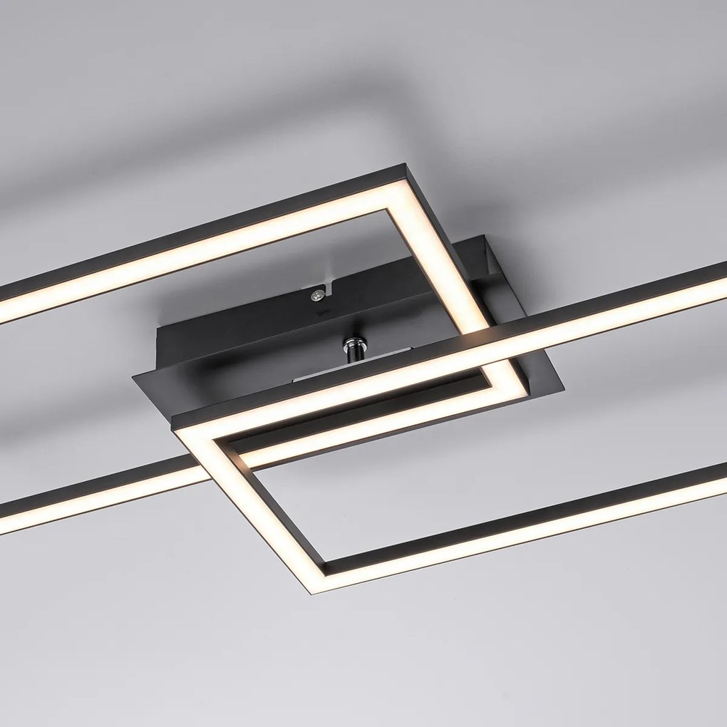 Lampada da soffitto nera 54 cm con LED dimmerabile a 3 fasi - Georgi