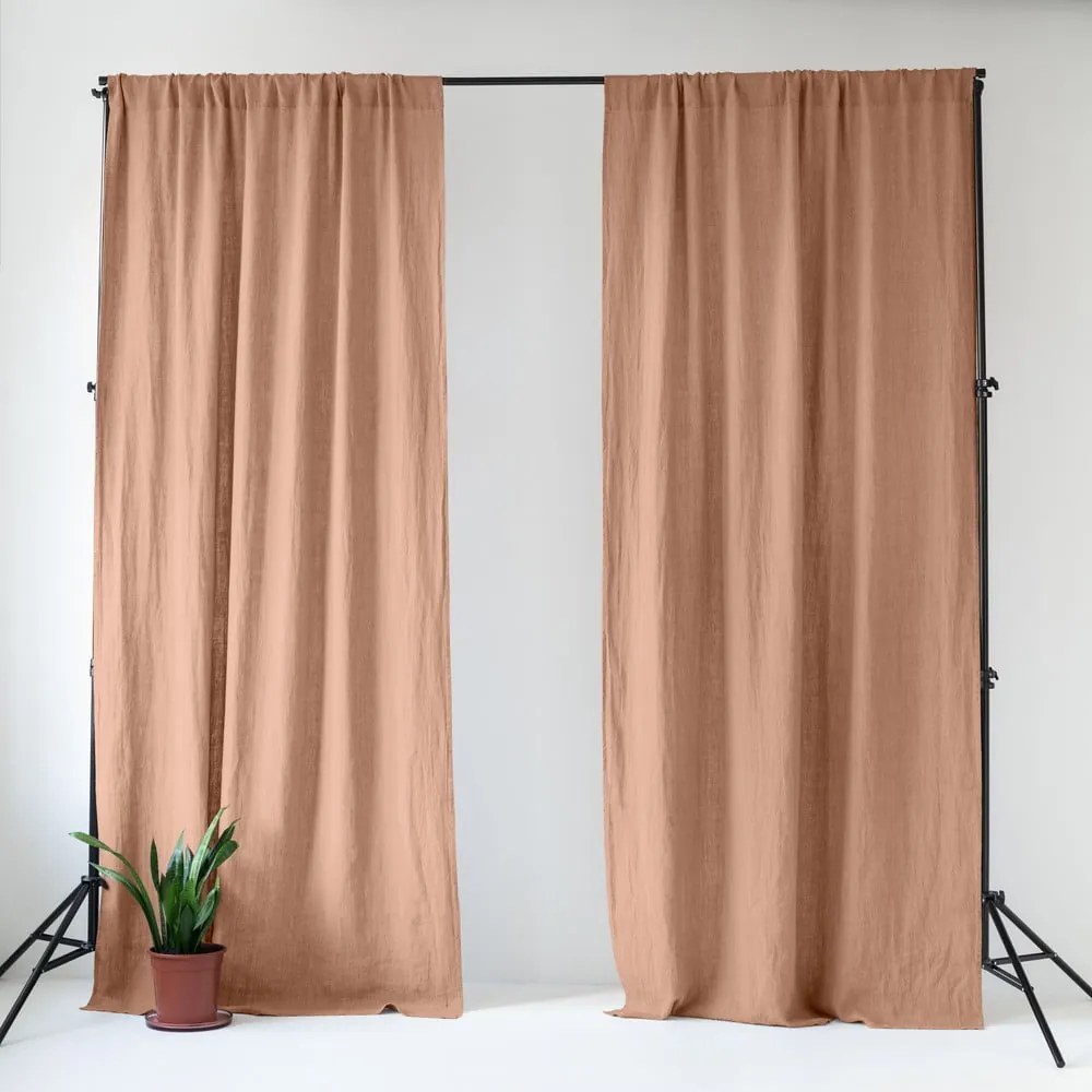 Tenda rosa marrone in lino 140x250 cm Cafe Creme – Linen Tales